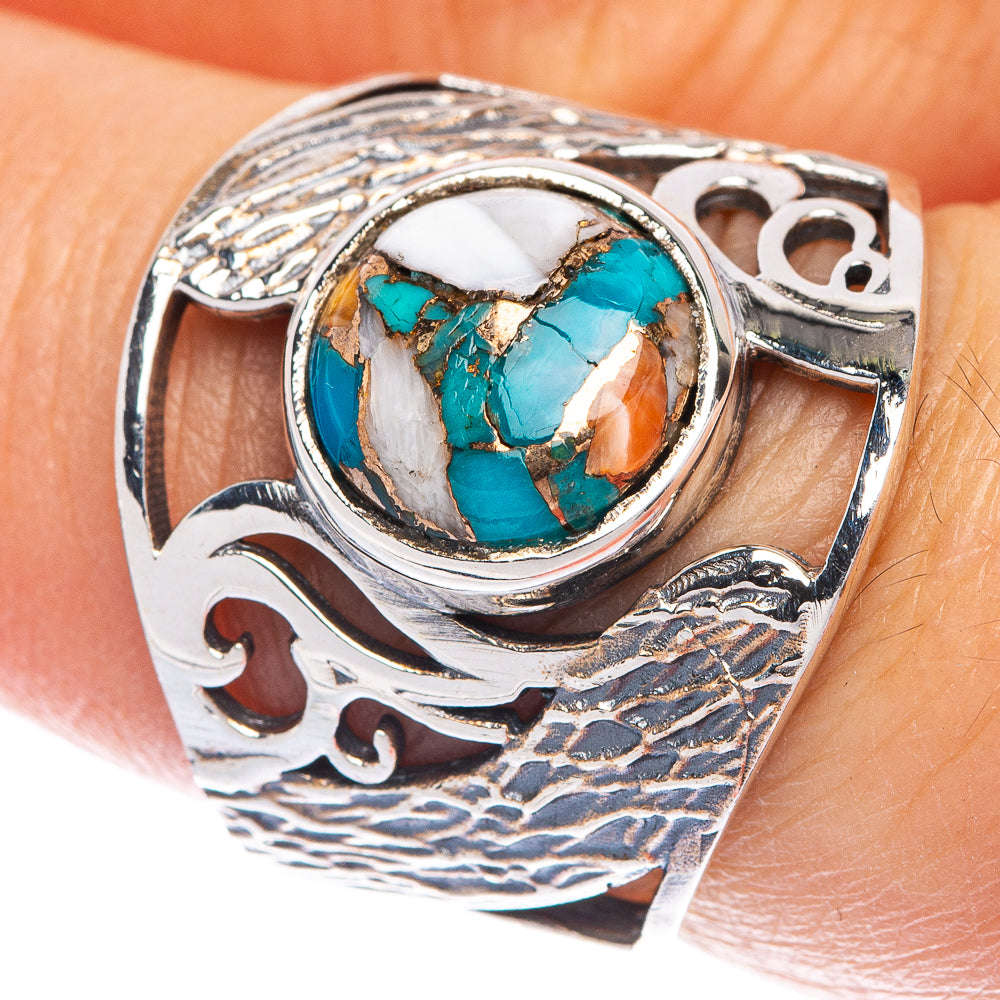 Spiny Oyster Turquoise Ring Size 6.75 (925 Sterling Silver) R144617