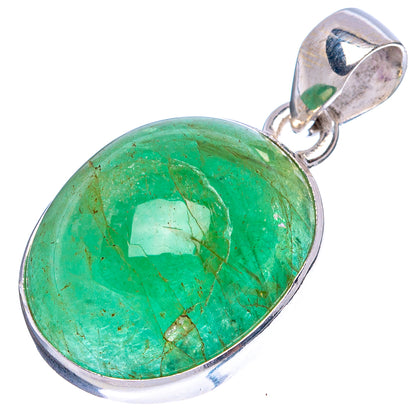 Natural Colombian Emerald Pendant 1 1/4" (925 Sterling Silver) P43372