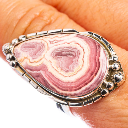 Large Rhodochrosite 925 Sterling Silver Ring Size 9.75