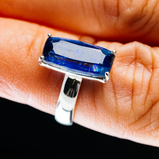 4.94ct Faceted Kyanite Ring Size 6 Adjustable (.925 Sterling Silver)