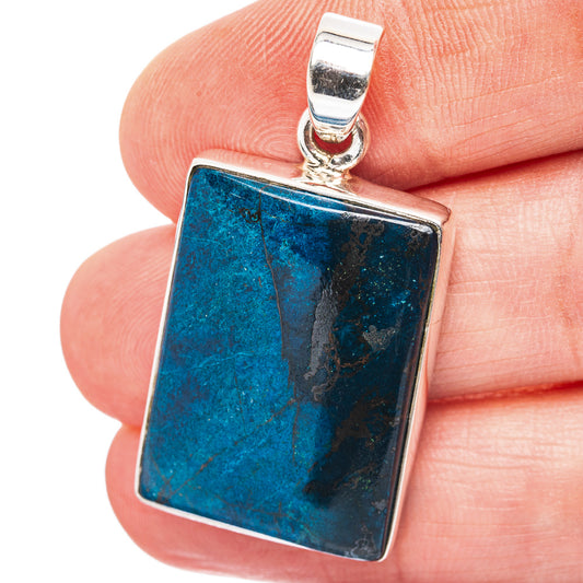 Shattuckite Pendant 1 5/8" (.925 Sterling Silver)