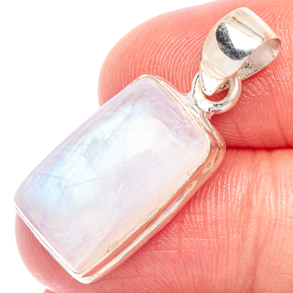 Rainbow Moonstone Pendant 1 1/4" (925 Sterling Silver) P44240