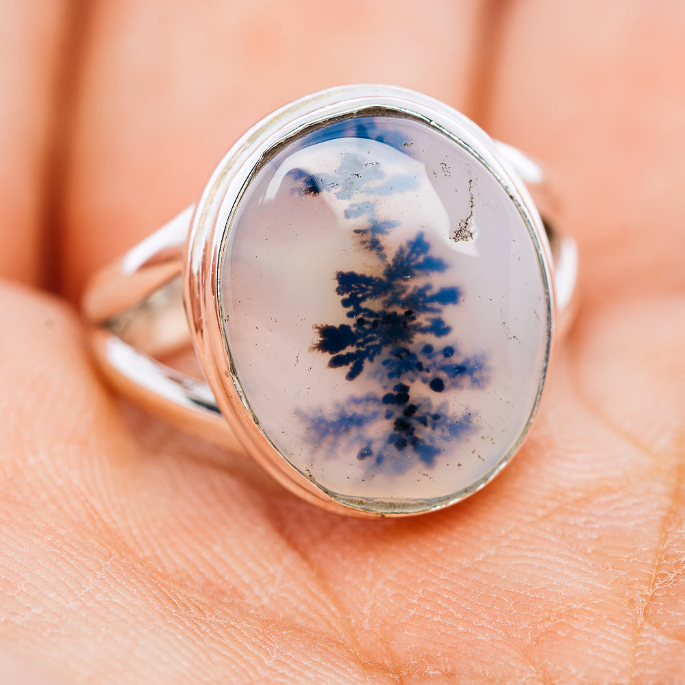 Dendritic Agate Ring Size 6 (.925 Sterling Silver)