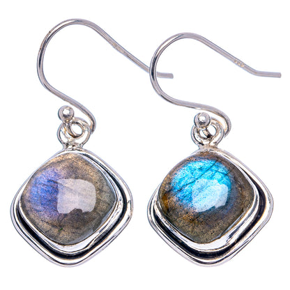 Labradorite Earrings 1 1/8" (.925 Sterling Silver)