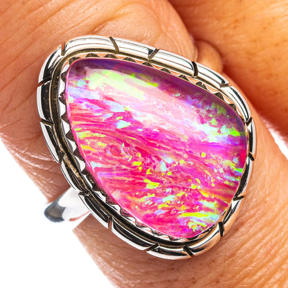 Pink Triplet Opal Ring Size 8.5 (.925 Sterling Silver)