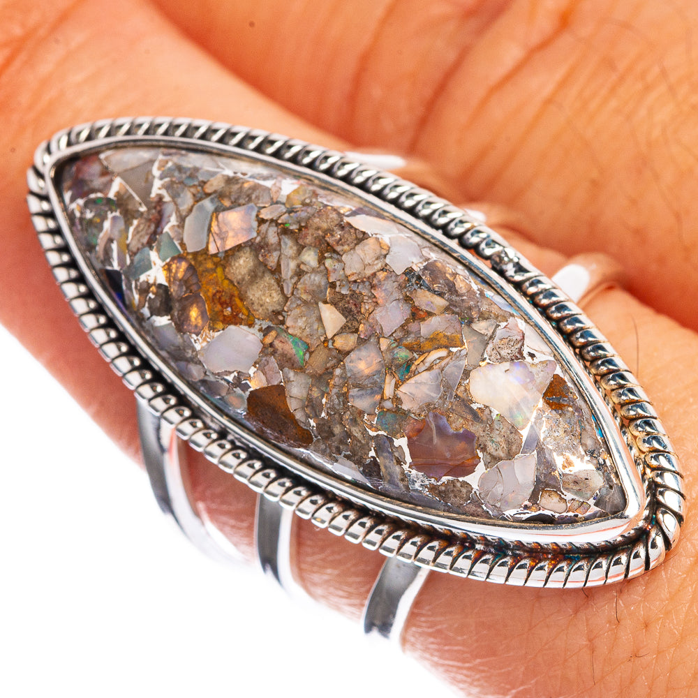 Large Brecciated Ethiopian Opal Ring Size 8.75 (925 Sterling Silver) R144336