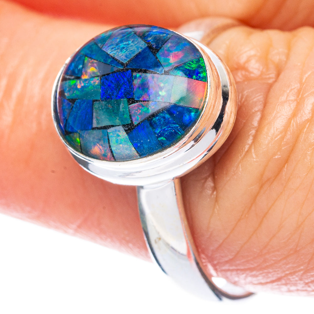 Rare Triplet Opal Ring Size 8.25 (925 Sterling Silver) R2926
