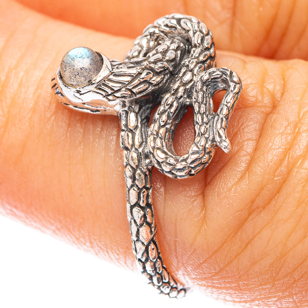 Labradorite Snake 925 Sterling Silver Ring Size 6.75 (925 Sterling Silver) R5458