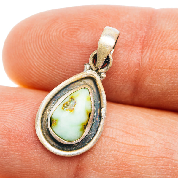 Southwestern Style Palomino Turquoise Pendant 7/8" (.925 Sterling Silver)