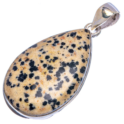 Dalmatian Jasper Pendant 1 5/8" (925 Sterling Silver) P43335