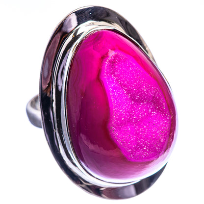 Pink Agate Druzy Ring Size 8.25 (925 Sterling Silver) R142039