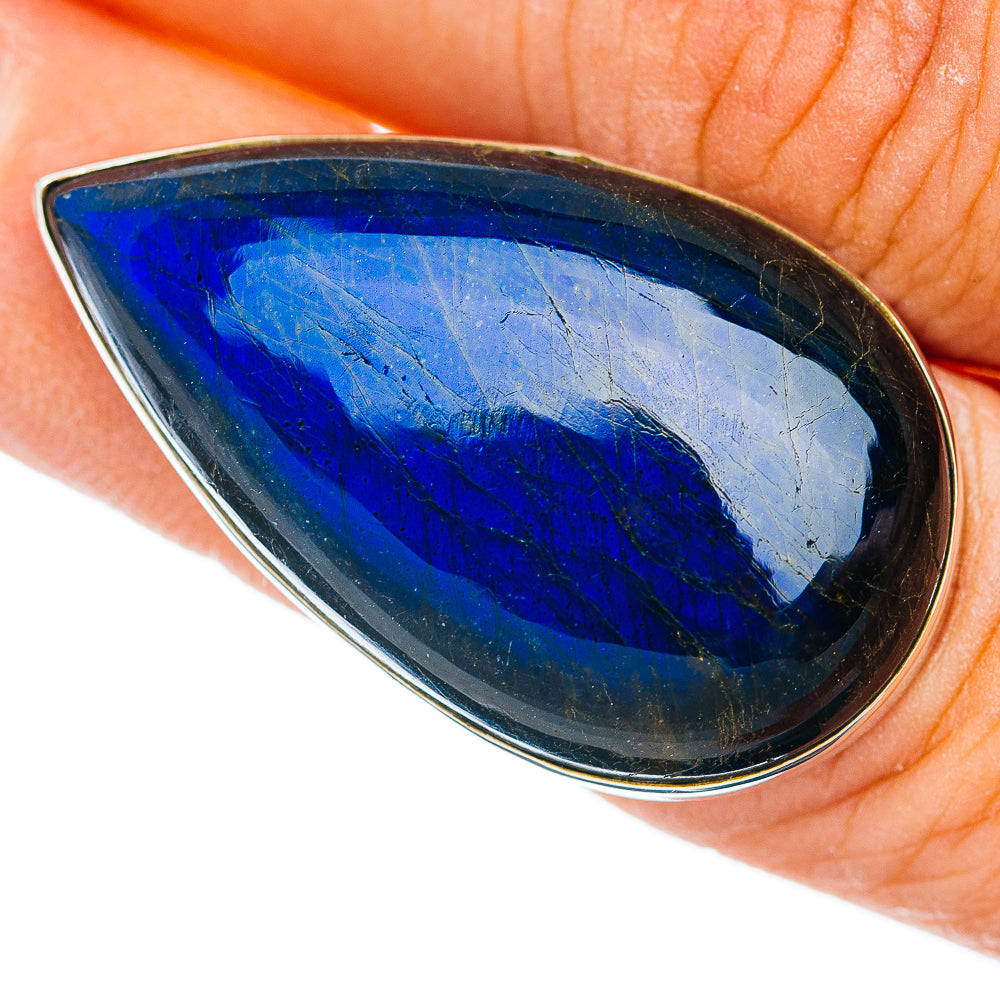 Premium Labradorite Ring Size 6.75 Adjustable (.925 Sterling Silver)