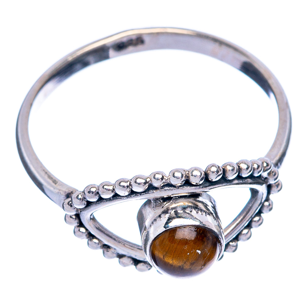 Tiger Eye Dainty Ring Size 7.75 (925 Sterling Silver) R145384