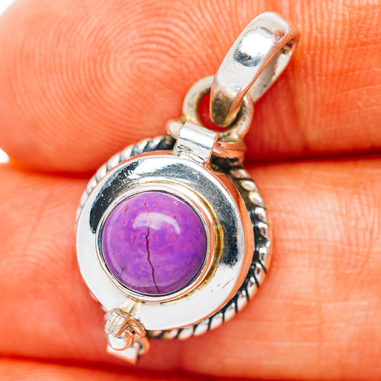 Purple Mojave Turquoise Poison Pendant 1" (.925 Sterling Silver)