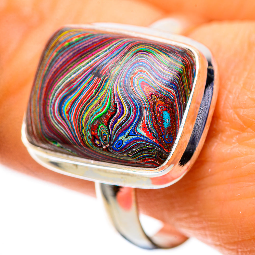 Fordite 925 Sterling Silver Ring Size 10.75 (925 Sterling Silver) RING139573