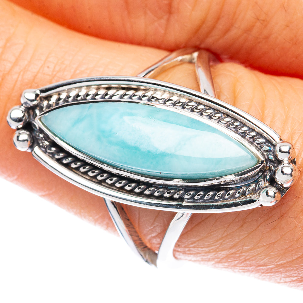 Premium Larimar Ring Size 8 (925 Sterling Silver) R2634