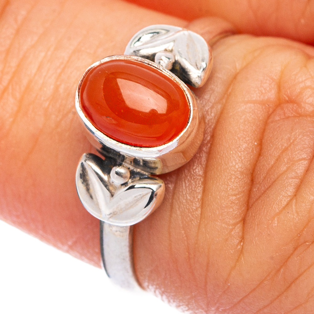 Carnelian Dainty Ring Size 5.5 (925 Sterling Silver) R145619