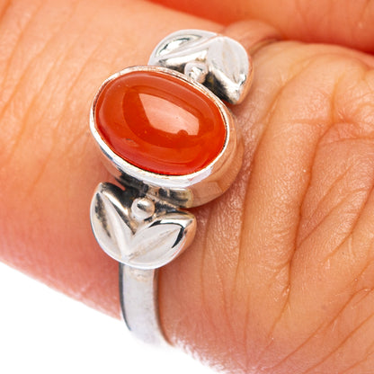 Carnelian Dainty Ring Size 5.5 (925 Sterling Silver) R145619