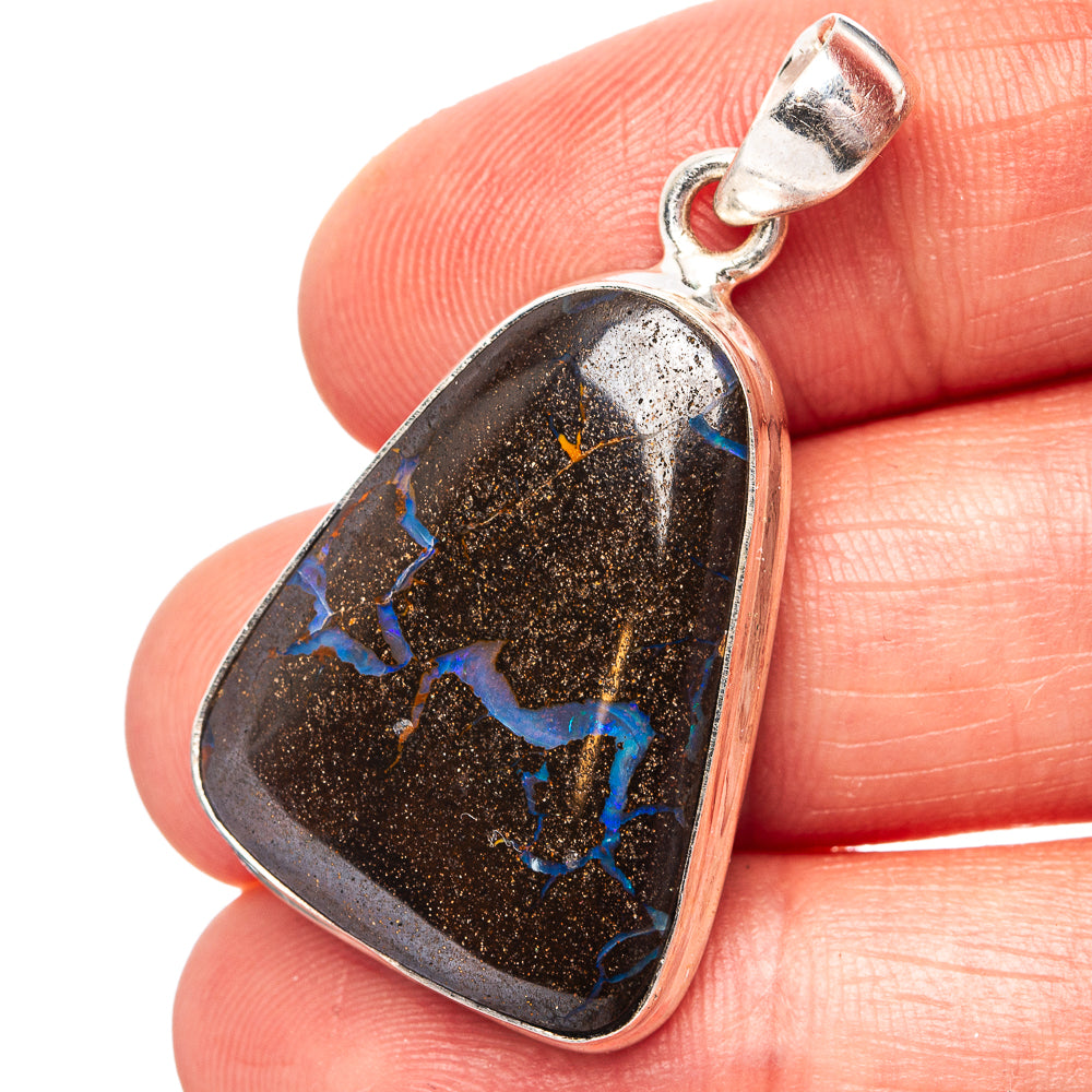 Boulder Opal Pendant 1 1/2" (.925 Sterling Silver)