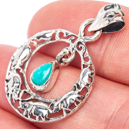 Sleeping Beauty Turquoise Dainty Pendant 1 1/4" (925 Sterling Silver) P39905