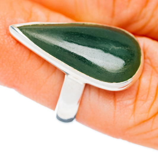 Premium Nephrite Jade Ring Size 6 Adjustable (.925 Sterling Silver)