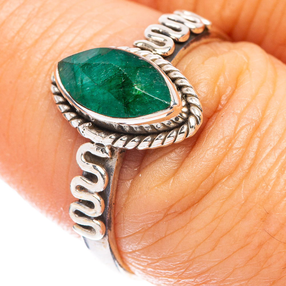 Green Sillimanite Ring Size 7.5 (925 Sterling Silver) R5660