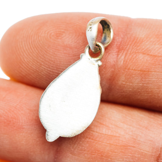 Sterling silver teardrop pendant back with loop bail, plain stamped finish