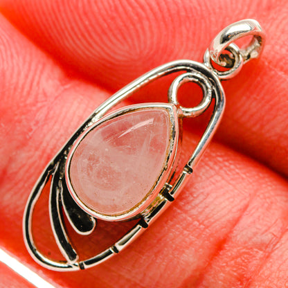 Rose Quartz Dainty Pendant 1 1/8" (925 Sterling Silver) PD37820