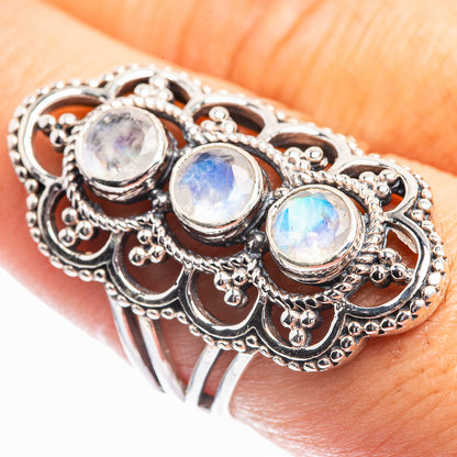Rainbow Moonstone Ring Size 7.75 (925 Sterling Silver) R141960