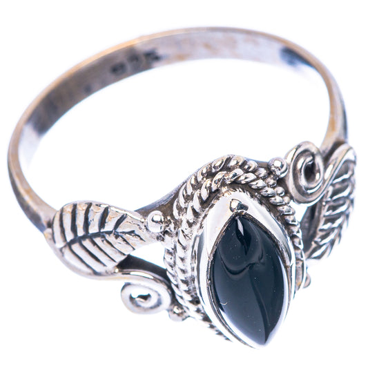 Black Onyx Ring Size 8 (925 Sterling Silver) R5536