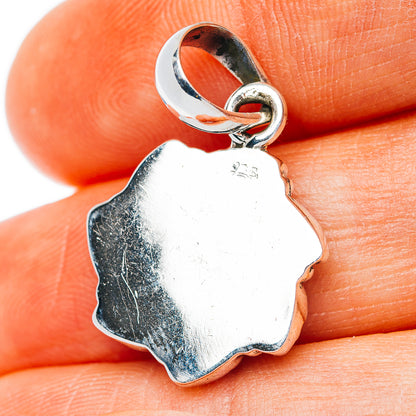 Southwestern Style Kingman Turquoise Pendant 1 1/8" (.925 Sterling Silver)