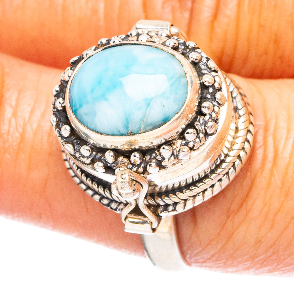 Larimar Posion 925 Sterling Silver Ring Size 7.5 (925 Sterling Silver) R6322