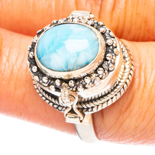 Larimar Posion 925 Sterling Silver Ring Size 7.5 (925 Sterling Silver) R6322