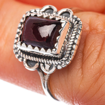 Garnet Dainty Ring Size 6.5 (925 Sterling Silver) R145183