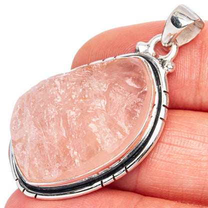 Rose Quartz Pendant 1 5/8" (925 Sterling Silver) P41674