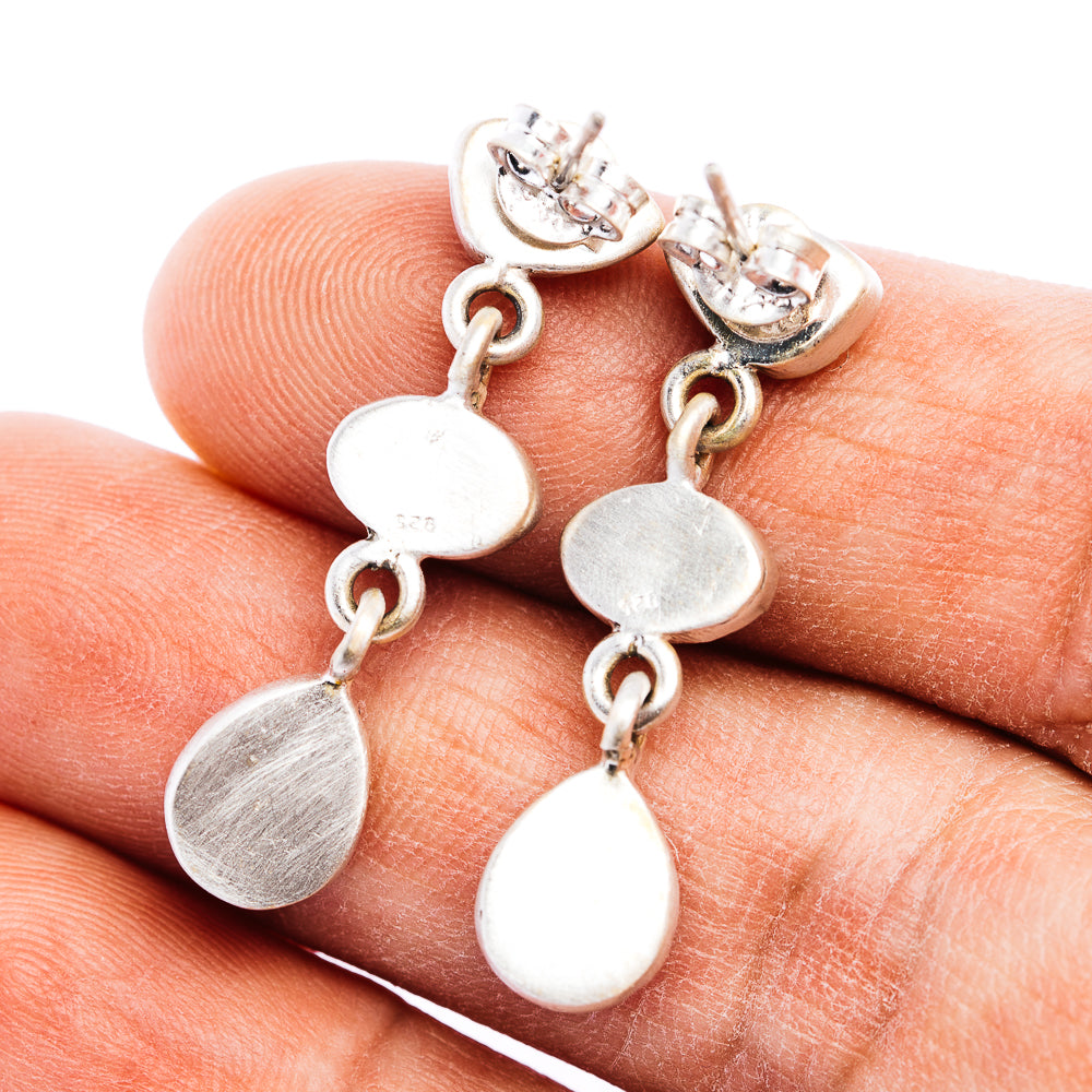 Exclusive Southwestern Style Cotton Candy Turquoise Earring 1 1/4" (.925 Sterling Silver)