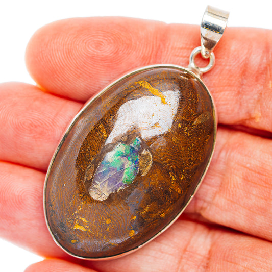 Premium Boulder Opal Pendant 2" (.925 Sterling Silver)