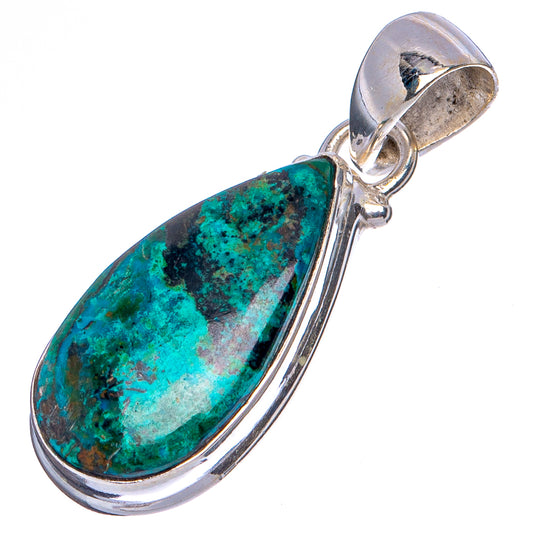 Chrysocolla Pendant 1 1/4" (.925 Sterling Silver)