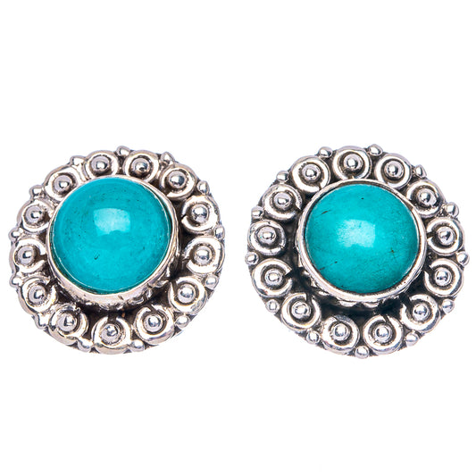Amazonite Earrings 5/8" (925 Sterling Silver) E1561