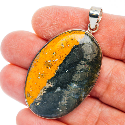 Premium Bumblebee Jasper Pendant 2 1/8" (.925 Sterling Silver)