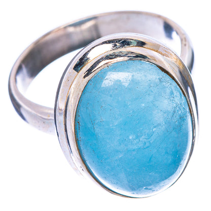 Natural Aquamarine Ring Size 5.75 (925 Sterling Silver) R1534