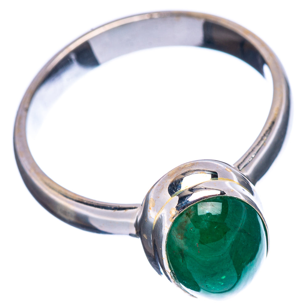 Premium Zambian Emerald Ring Size 8.75 (.925 Sterling Silver)