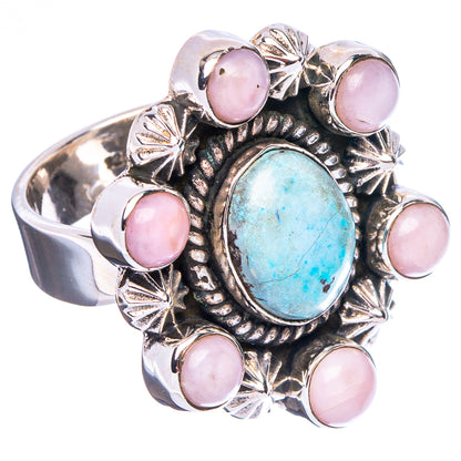 Golden Hills Turquoise Native Style, Pink Opal Ring Size 6 Adjustable (.925 Sterling Silver) Exclusive