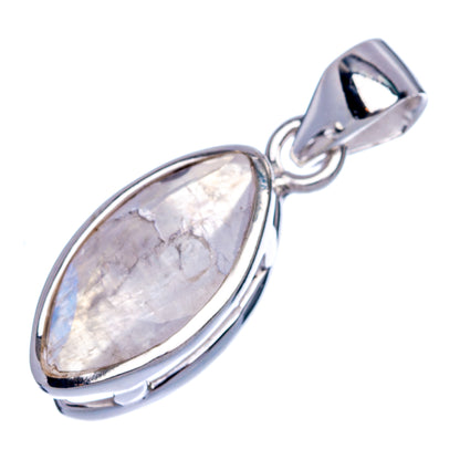 Rainbow Moonstone Pendant 1 1/8" (925 Sterling Silver) P40302