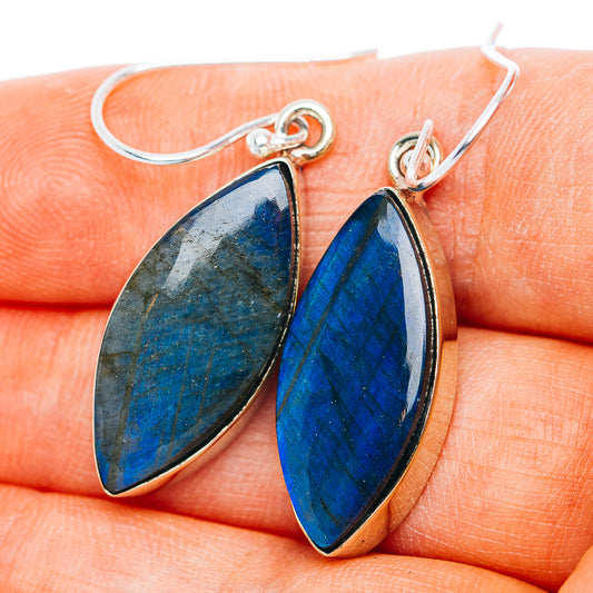 Labradorite Earrings 1 5/8" (German Silver)