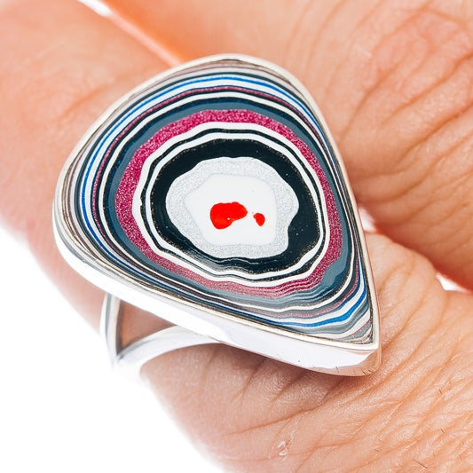 Premium Fordite Ring Size 7.5 (.925 Sterling Silver)