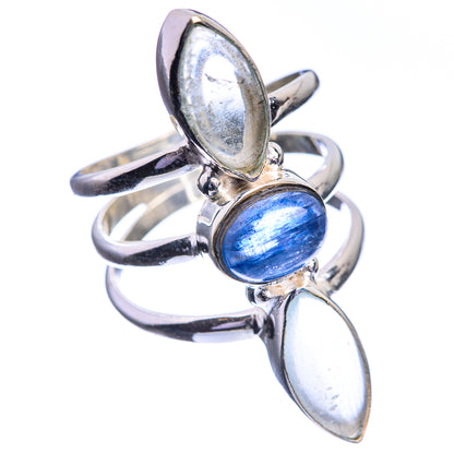 Kyanite, Rainbow Moonstone 925 Sterling Silver Ring Size 6.5