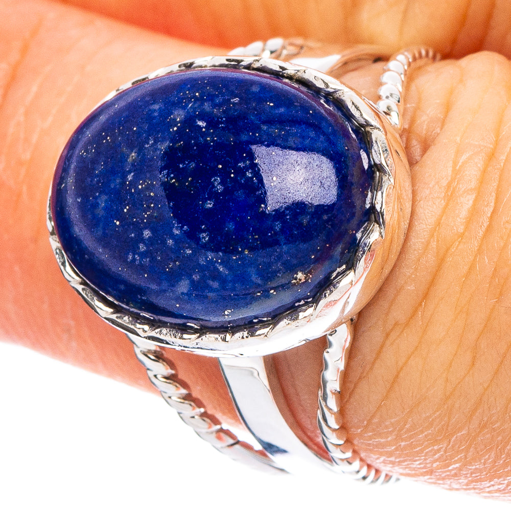 Lapis Lazuli 925 Sterling Silver Premium Ring Size 7.5 (925 Sterling Silver) R6457