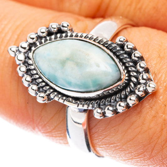 Larimar 925 Sterling Silver Ring Size 8 (925 Sterling Silver) R5383