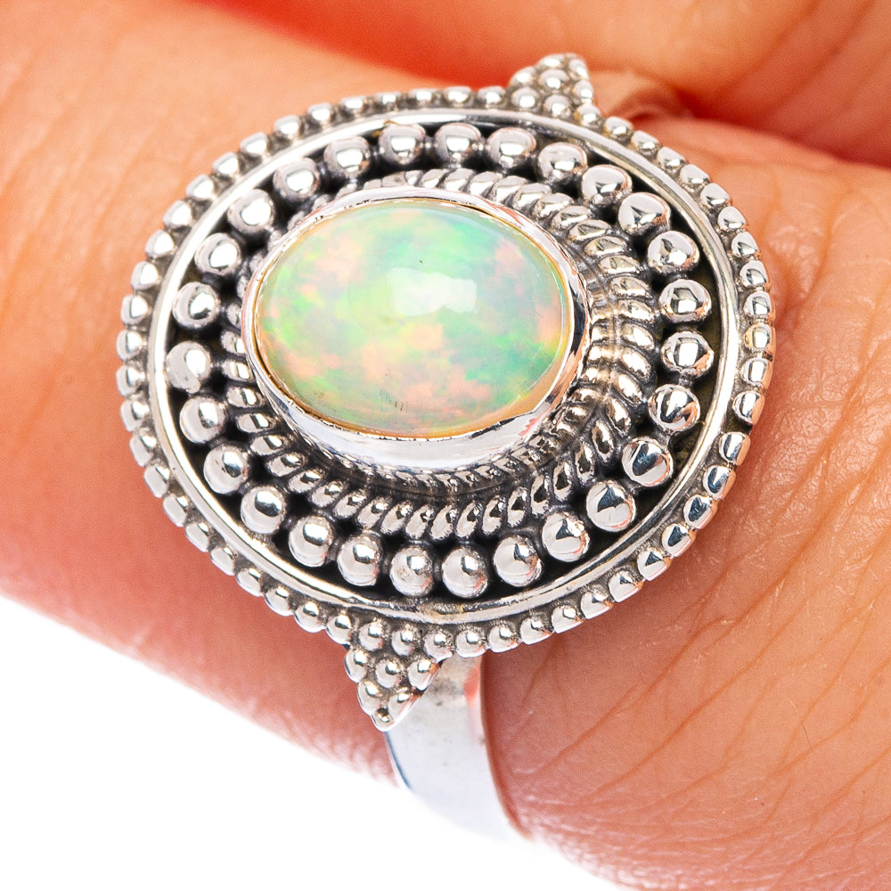 Rare Natural Ethiopian Opal Ring Size 7.5 (925 Sterling Silver) R145610